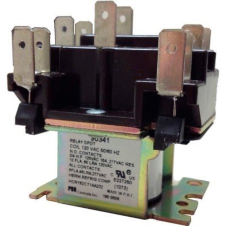 INTERNATIONAL REFRIGERATION PRODUCTS PSG 90341 DPDT General Purpose Relay 50/60 Hz Double Pole Power-Power-Coil 120VAC 90341